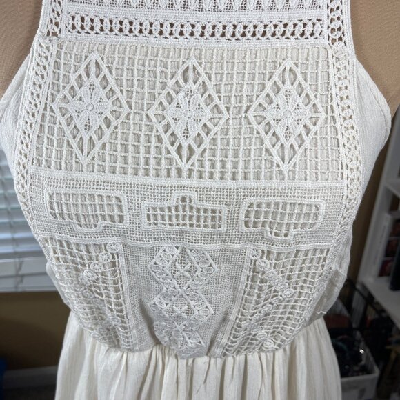 Mossimo Sundress Halter Cream Crochet Mini Size XS Extra Small - Picture 5 of 7